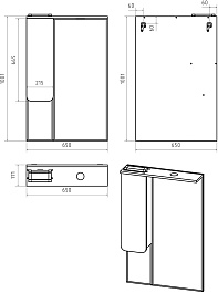 Misty Зеркальный шкаф Чегет 65 L белый – фотография-2